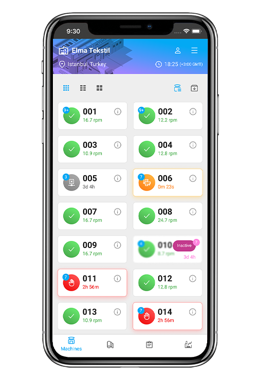 KnitNet Machine List